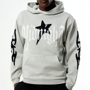 Sweat à capuche zippé unisexe oversize style streetwear hip-hop, en molleton épais 100% coton, doublure polaire, couleur unie, épaules tombantes - Product Image 1