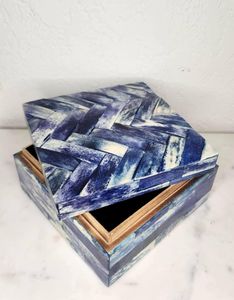 Black White Floral Bone Inlay <b>Keepsake</b> <b>Box</b> Handmade Home Decor Storage Elegant Bone Inlay Floral Pattern <b>Box</b> Decorative Jewelry - Product Image 3
