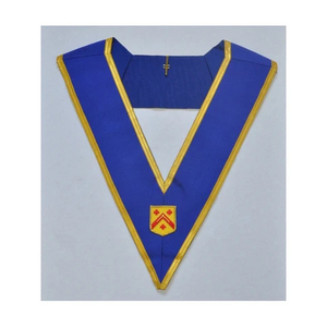 Collier de Maître Maçon en Velours Bleu Foncé avec Broderie Personnalisée – Collier d'Officier Maçonnique à Prix Réduit - Product Image 5