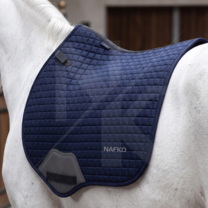 Equestrian Jumping Matchy Bundle Close Contact <b>Square</b> Navy Saddle Pad Set Breathable Sweat Wicking <b>Foam</b> Cotton Fabric - Product Image 3