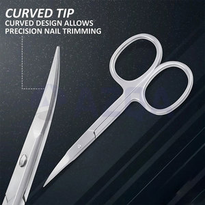 Ciseaux à cuticules professionnels en acier inoxydable, courbés, avec lames affûtées pour le soin des ongles et la manucure - Product Image 4
