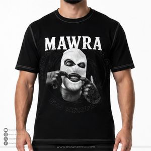 Mawra Martial Arts Custom Screen Print Balaclava Graphic T-Shirt <b>Mens</b> Streetwear <b>Black</b> Short Sleeve Cotton Tee Casual Urban Tops - Product Image 4