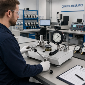 Dead Weight Pressure <b>Gauge</b> Tester | Hydraulic Pressure Calibration Equipment | Pressure <b>Gauge</b> Testing Apparatus for Engineering - Product Image 4