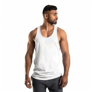 Débardeur pour homme en polyester 100% extensible et respirant de qualité supérieure avec options personnalisables pour l'entraînement et les tenues décontractées - Product Image 1
