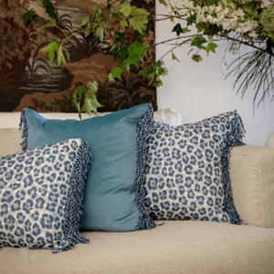 Blue Hamptons Style Floral Indoor <b>Cushion</b> <b>Cover</b> - Product Image 4