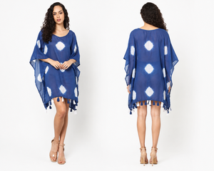 Women's Maxi Boho V-neck Empire Waist 100% Cotton Premium Breathable Eco-Friendly Summer Beach Cover Chiffon <b>Dress</b> - Product Image 2