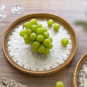 คุณภาพสูงจากผู้ผลิตทอหวายหวายถาดเสิร์ฟผสมกับแม่ของมุกจากเวียดนาม - Product Image 3