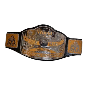 Cinturón de Campeonato Mundial de Lucha Libre en Parejas de Seis Hombres, Cinturón de Título Personalizable de Primera Calidad para Fanáticos y Coleccionistas - Product Image 6