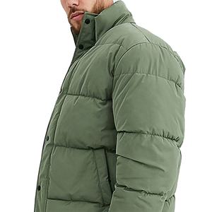 Venta al por mayor de invierno casual chaqueta acolchada de los hombres cremallera personalizado hombres parche manga chaqueta de bombardero OEM chaqueta de los hombres personalizados - Product Image 5