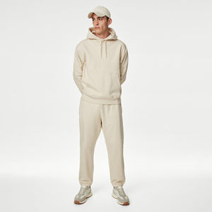 Sweat à capuche en polyester/coton tricoté coupe classique avec cordon de serrage, coupe-vent et écologique pour l'hiver – Vente en gros - Product Image 4