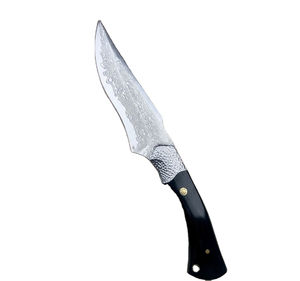 Couteau Bowie de survie en milieu sauvage portable, personnalisable, haute dureté, auto-défense, lame dentelée en acier inoxydable forgé à la main - Product Image 1