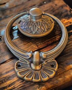 Pomo de Puerta Floral de Latón Antiguo, Herraje Decorativo Vintage para Entrada, Accesorio de Puerta Tradicional Resistente, Acento Rústico para el Hogar - Product Image 3
