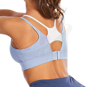 Sujetador deportivo para mujer con logo personalizado, soporte medio, de spandex y nailon, para fitness de adultos. - Product Image 4
