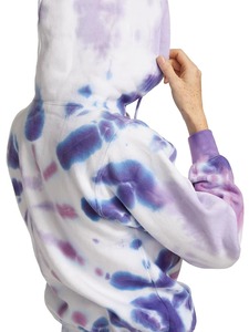 เสื้อฮู้ดดี้ผู้หญิงแบบสั่งทำพิเศษ ลายมัดย้อมสีม่วงชมพู ลายวนเกลียว ผ้าฝ้ายเฟรนช์เทอร์รี่ เสื้อสวมหัว มีกระเป๋าจิงโจ้ รับผลิตแบบ OEM ขายส่ง - Product Image 4