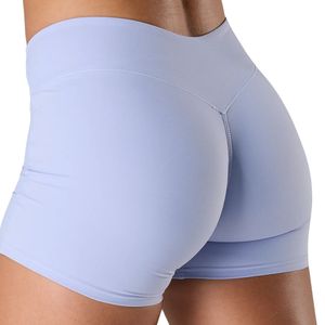 Shorts de compression taille basse bleu clair pour femme, extensibles, pour la gym, l'entraînement, la course, le yoga, le fitness et le sport - Product Image 5