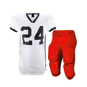 Ensemble d'uniformes de football américain pour adultes, personnalisable par sublimation, maillot et pantalon, grandes tailles, manches courtes, pour entraînement et match - Product Image 1