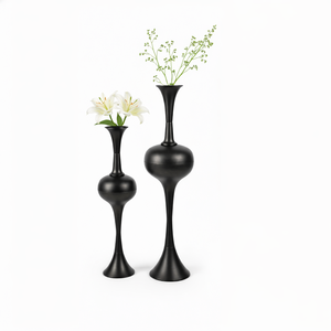 Modern Antique Brass Finish <b>Tall</b> Luxury Floor <b>Vase</b> | Handcrafted Vintage Finish Wedding Home Decor | Eco-Friendly Metal - Product Image 3