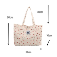 Sac fourre-tout en toile à motif floral japonais, grande capacité, style coréen, sac à bandoulière artistique décontracté pour femme, organisateur de loisirs