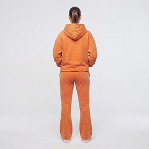 Flared Custom Streetwear Manufacturer Embroidery <b>Vintage</b> Distressed Applique Sweatpants And Hoodie Set <b>Tracksuit</b> For women - Product Image 4
