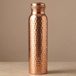 Botella de Agua Rústica de Cobre Sólido Martillado, Hecha a Mano, Hermética, con Tapa de Rosca, para Fitness - Product Image 2