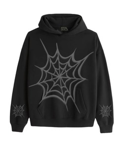 Sudadera con Capucha de Forro Polar Ecológico con Estampado de Telaraña, de Alta Calidad, Estilo Europeo Americano, a la Moda, Unisex, para Deportes - Product Image 1