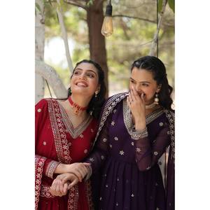 <b>Sequins</b> Embroidered Anarkali Gown for Evening Parties Elegant Party Wear with Intricate Work - Product Image 3