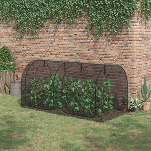 Rete da Giardino Nera 8x4 con Due Porte con Cerniera, Gabbia per Piante, Tenda Protettiva, Borsa per il Trasporto e 4 Picchetti per Giardino/Prato - Product Image 2