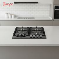 Cuisinière à gaz encastrable en verre trempé 4 brûleurs avec allumage automatique et économie d'énergie