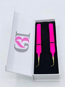 Pinzas de Precisión para Pestañas de Acero Inoxidable Rosa Intenso, Punta Suave, 10 mm de Longitud, Empaquetado en Caja - Product Image 4