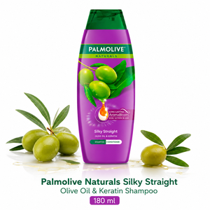 Shampoo Palmolive Naturals Silky Straight à l'huile d'olive et à la kératine 180 ml |   Lisseur et lisseur chauffant 2-en-1 - Product Image 4