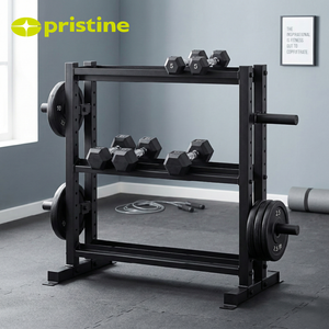 Moderno Soporte para Mancuernas de Hierro Fundido y Metal, Duradero y Estable, de 3 Niveles, Unisex, para Almacenamiento de Equipo de Gimnasio Comercial - Product Image 6