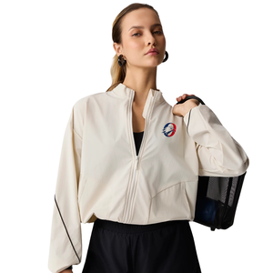 White Women's Lightweight Full Zip Jacket Long Sleeve Casual Outerwear with Stand Collar for Travel Outdoor and Everyday Wear - Product Image 1