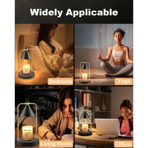 Lampada Scaldacandele Elettrica Nera Dimmerabile con Timer, Portacandele per Cera Profumata - Product Image 6