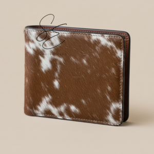 Cartera de Cuero Genuino Repujado para Hombre, Estilo Western Hecha a Mano, Billetera Bifold de Cuero con Pelo y Ojo Turco Grabado, Cartera Vaquera Vintage - Product Image 5