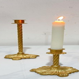 Best Selling Square Gold Silver Metal Candle Stand Handmade Lotus Design for Wedding Medium <b>Large</b> Size - Product Image 6