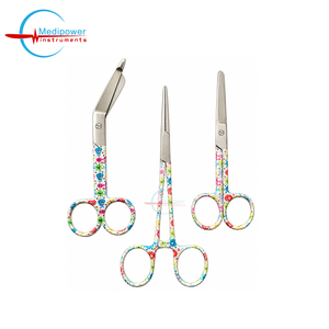 Tijeras Decorativas Medipower para Enfermeras, Juego de 3 Piezas: Pinzas para Arterias de 6 Pulgadas, Tijeras de Enfermería de 5 Pulgadas, Tijeras para Vendajes de 5.5 Pulgadas - Product Image 1