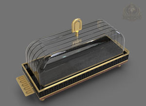 Stainless Steel Square Rectangular <b>Cake</b> <b>Dome</b> Display Cloche with Base Eco-Friendly Food Cover - Product Image 6