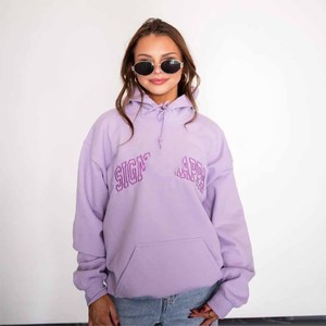 Sudadera con Capucha Extra Grande Rosa con Estampado de Letras en la Parte Delantera, Manga Larga, Forro Polar, Ropa Casual - Product Image 3