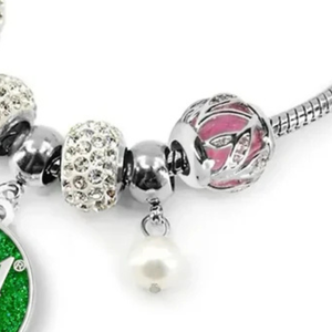   Bracelet pour femme élégant vert et argenté, bijou tendance, accessoire de poignet de qualité supérieure, inspiré des sororités, collection 2022 - Product Image 2