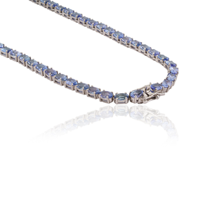Bracelet tennis en argent sterling 925, design original, serti de tanzanite naturelle ovale, fait main, pour femme, bijoux fins - Product Image 6