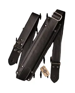 Professional Guitar Strap Manufacturer Hot Selling Picks Pocket Leather Ends Cotton Guitar Strap Belt