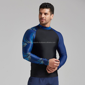 Wholesale UPF 50+ Long Sleeve Rash Guard Quick-Dry Breathable Sportswear Adults Custom Logo Surf <b>Shirt</b> Swimming Diving Anti-UV - Product Image 4