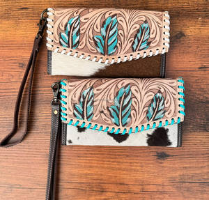 Hot Selling Real Handcrafted Cowhide Leather Women's Wristlet <b>Wallets</b> New Designer High Quality Multi Uses Clutch - Product Image 3