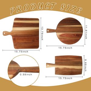Ensemble de 3 planches à découper en bois de chêne massif, design moderne, durable, écologique, imperméable, meubles de cuisine - Product Image 2