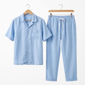 Men's <b>Summer</b> Polyester Knitted Fabric Quick Dry Breathable Casual <b>Pyjama</b> Set OEM ODM Wholesale Private Label Low MOQ - Product Image 1