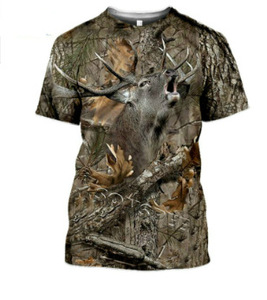 DELAWARE INDUSTRIES T-shirt unisexe décontracté à manches courtes avec camouflage animal 3D, pour la pêche, la chasse au cochon et au canard, respirant, en polyester DRYTEC - Product Image 2