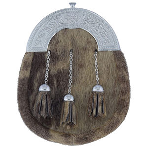 Sporran Escocés de Cuero Marrón con Cadena, Todas las Tallas Incluidas, Incluye Bolsa de Cuero Resistente - Product Image 1