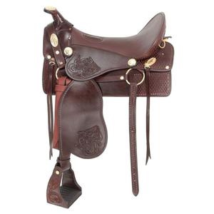 Silla de montar de cuero marrón de alta calidad para carreras de caballos, diseño personalizado grabado, hecha en India, precio económico, gran oferta - Product Image 1