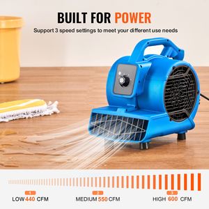Ventilatore Asciugatore Portatile per Tappeti 110V/220V con 4 Angoli di Soffiaggio e 3 Velocità per Asciugatura e Raffreddamento - Product Image 6
