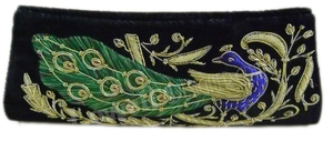 Handmade Velvet <b>Clutch</b> <b>Bag</b> With Peacock Embroidery For Evening Party - Product Image 2